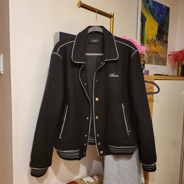 아미리(AMIRI) 천사 크리스탈 울 블렌드 봄버 자켓 바시티자켓