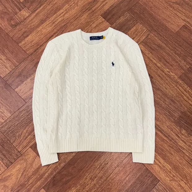 M(100) 폴로 랄프로렌 캐시미어 케이블 라운드 니트