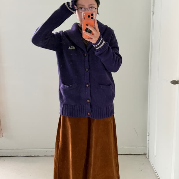 일본빈티지 라코스테 클래식 숄카라 스웨터