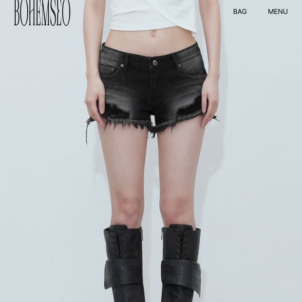 보헤미안서울 Darkness low waist shorts L