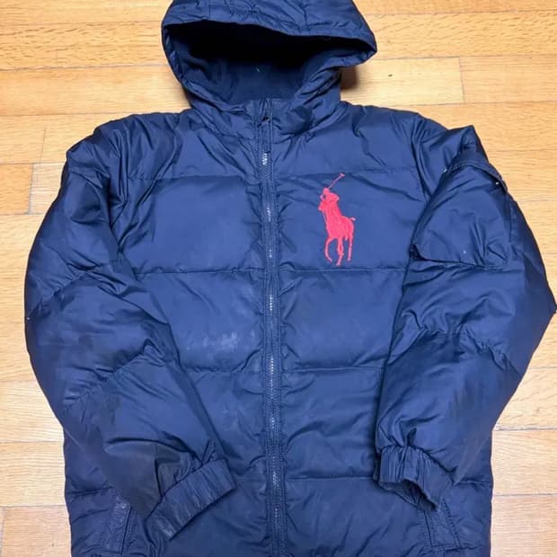 폴로 빅포니 패딩 네이비