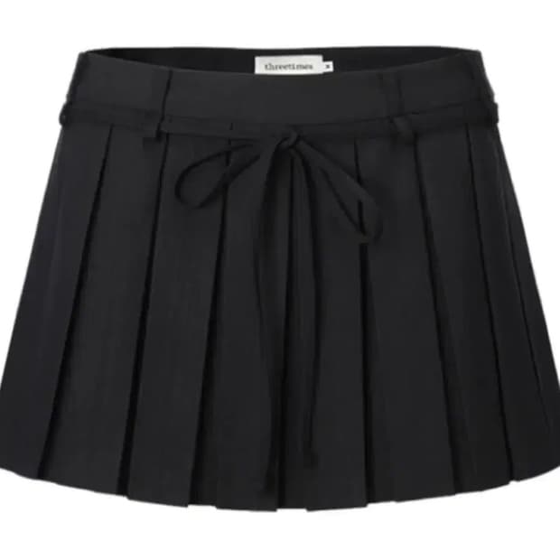 쓰리타임즈 치어리 스커트 블랙 m (실착o,텍o)