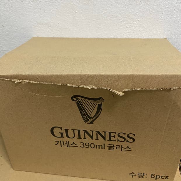 새상품 기네스 맥주잔 6개입 390