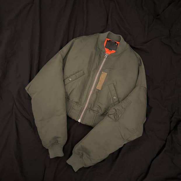 알써틴 크롭 구스다운 봄버 자켓