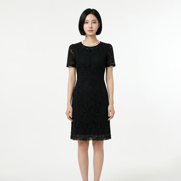 시슬리 검정 레이스 원피스