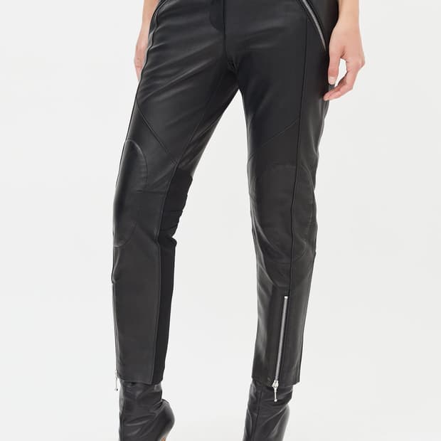 알렉산더 왕 레더 모토 슬릿팬츠