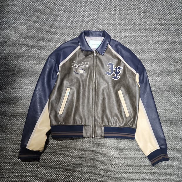 인스턴트펑크 레더 블루종 자켓