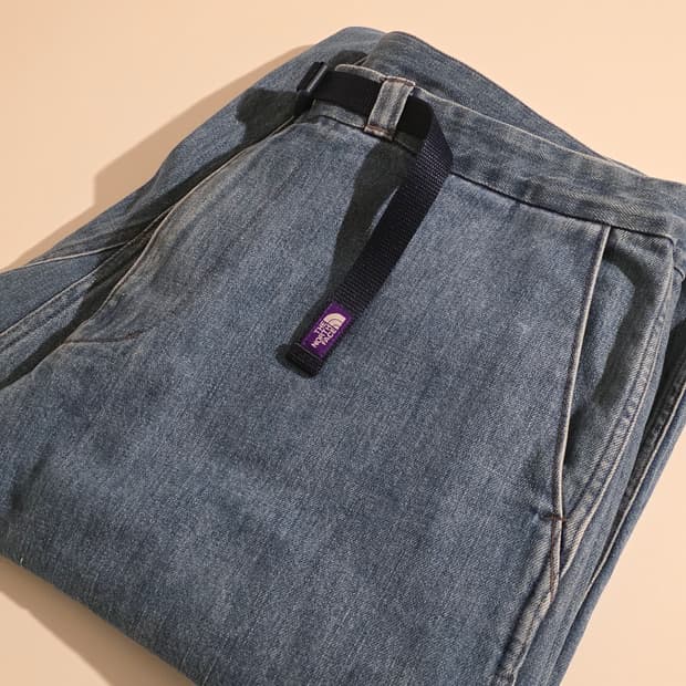  노스페이스 퍼플라벨 데님 와이드 테이퍼드 팬츠