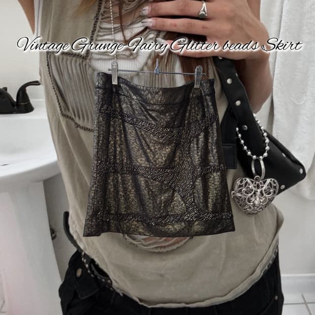 Vintage Grunge-Fairy Glitter beads Skirt