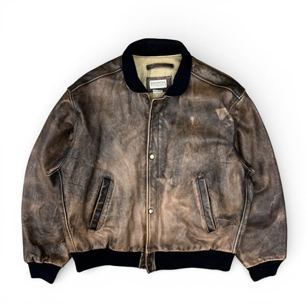 80's 바나나 리퍼블릭 레더 봄버 자켓