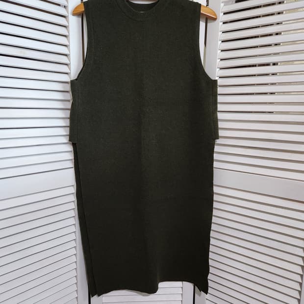 den 1 울 니트 롱조끼