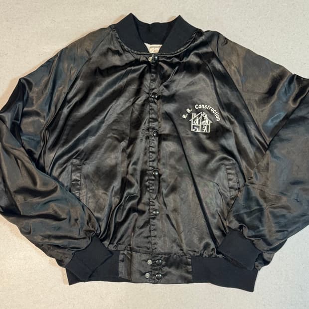 90s auburn made in usa 사틴 봄버 바람막이 자켓