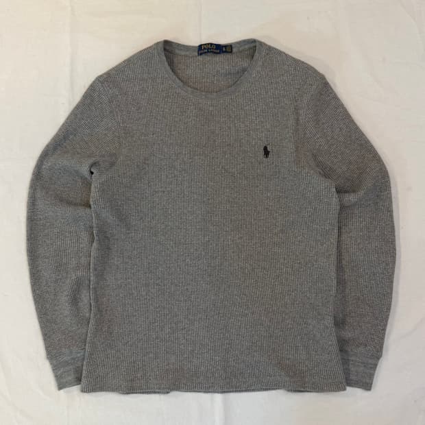 폴로 랄프로렌 와플 써멀 롱슬리브 긴팔티 그레이