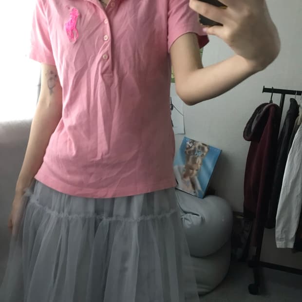 폴로 핑크 빅포니 반팔티셔츠