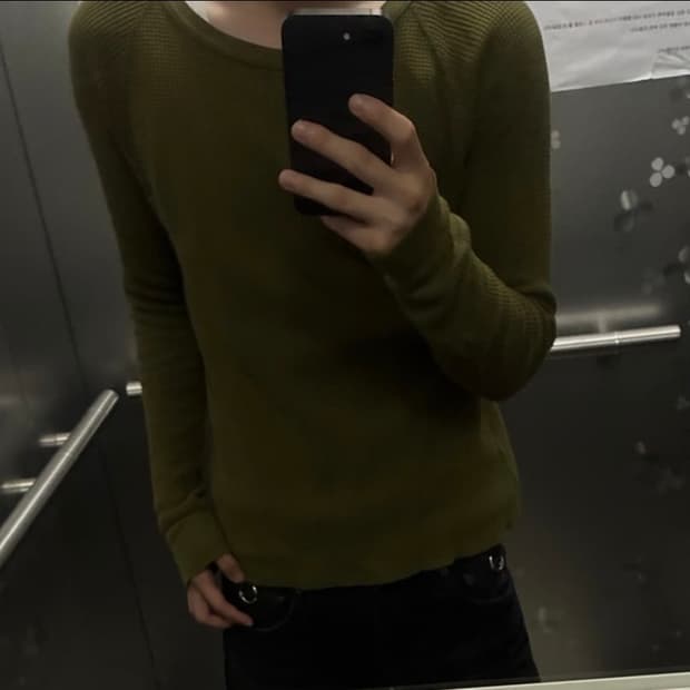 넘버나인 타카히로 미야시타 와플 니트 롱슬리브