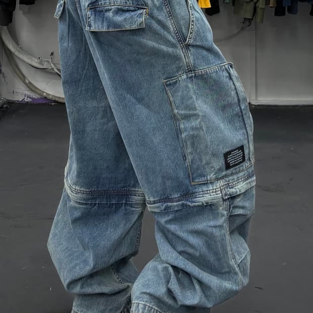 GU x 언더커버 컨버터블 데님 카고팬츠