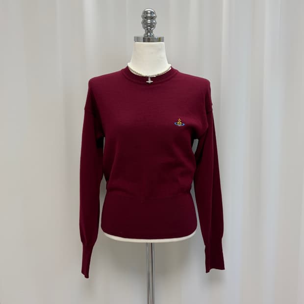 비비안웨스트우드 임포트 클래식 울 니트-버건디