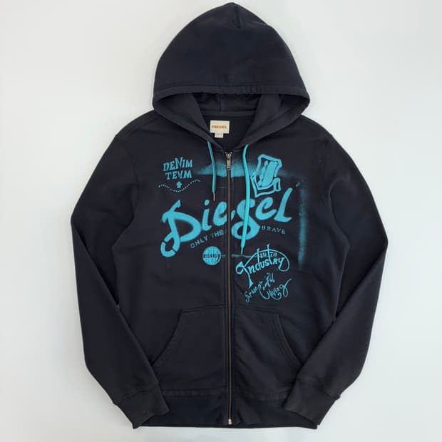 Diesel 디젤 프린팅 코튼 후드집업