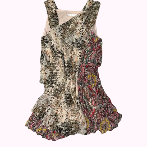 bohemian 2pattern drape dress