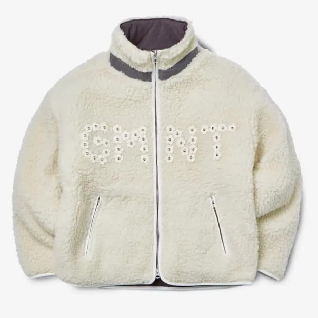 [새제품/L] 가먼츠팹 Flower Crochet Sherpa Jacke