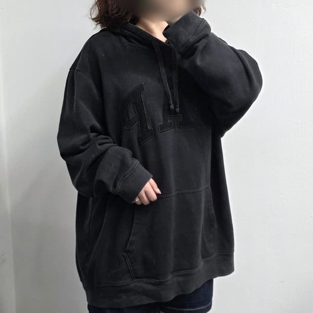 [프립]GAP 로고 후드티 블랙