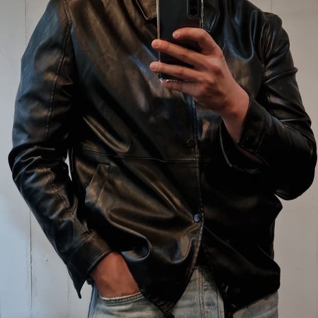 ZARA 남성 블랙 가죽 자켓 L 실측 105