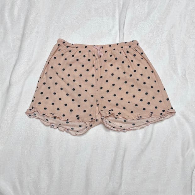 핑크 땡땡이 도트 반바지 숏팬츠 룸웨어 라떼 히메 갸루 러블리 로걀 큐롯