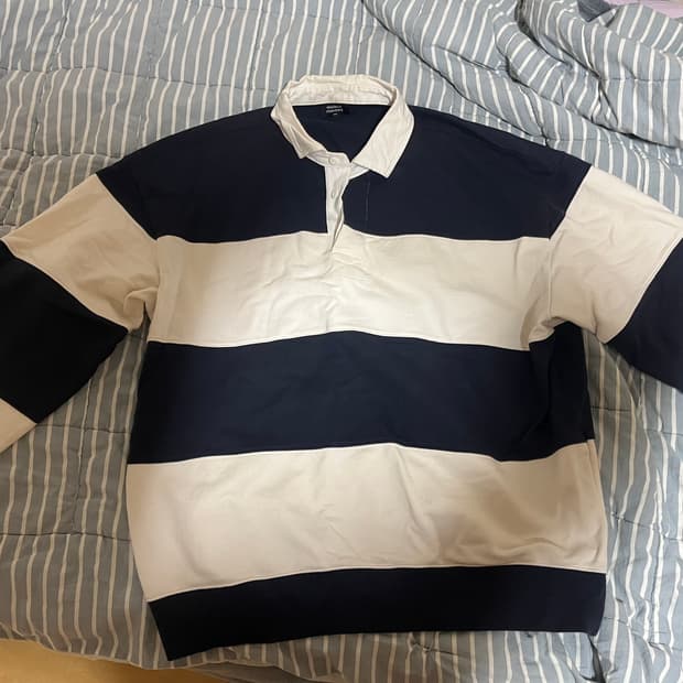 무신사 스탠다드 스트라이프 럭비 셔츠 2XL