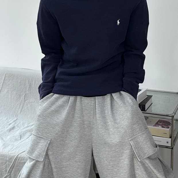 폴로 랄프로렌 네이비 와플티 S