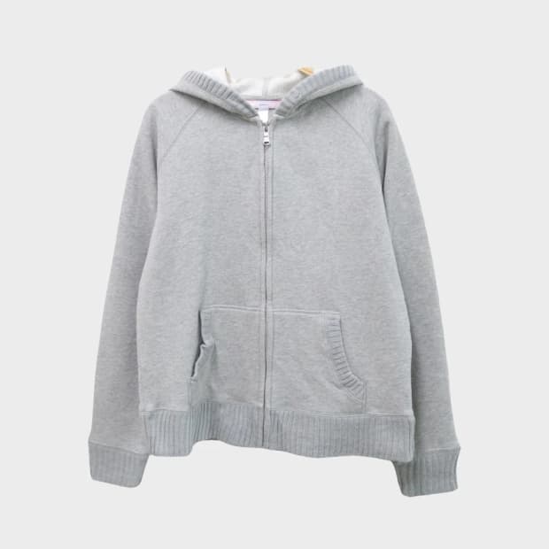 갭 니트 시보리 그레이 후드 집업 61028