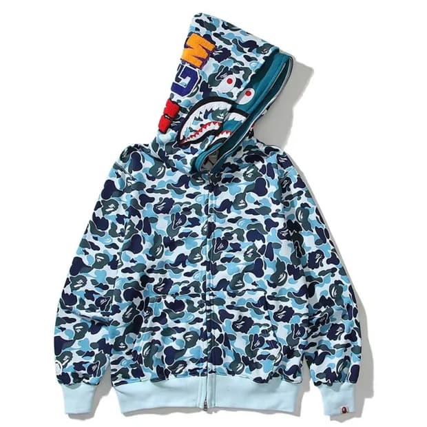 베이프 더블샤크후드 블루 xl 새상품