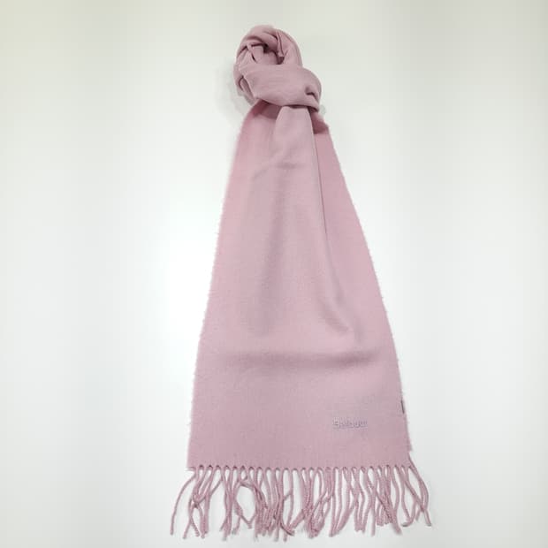 MX649 바버 90s 스코틀랜드판 램스울 더스티핑크 머플러 목도리