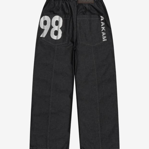아캄 98 Printed Knee Pin-tuck Denim Pants