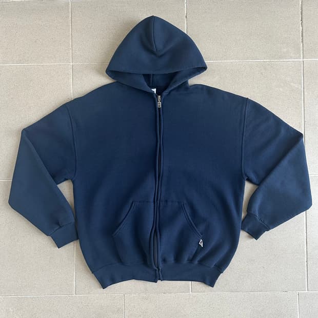 90s 빈티지 러셀 후드집업 네이비 XL USA