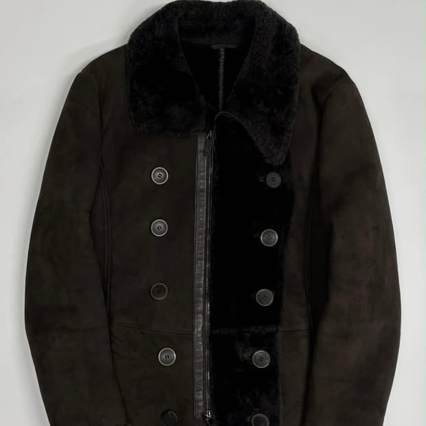 조르지오 아르마니 브레스티드 양가죽 무스탕 자켓