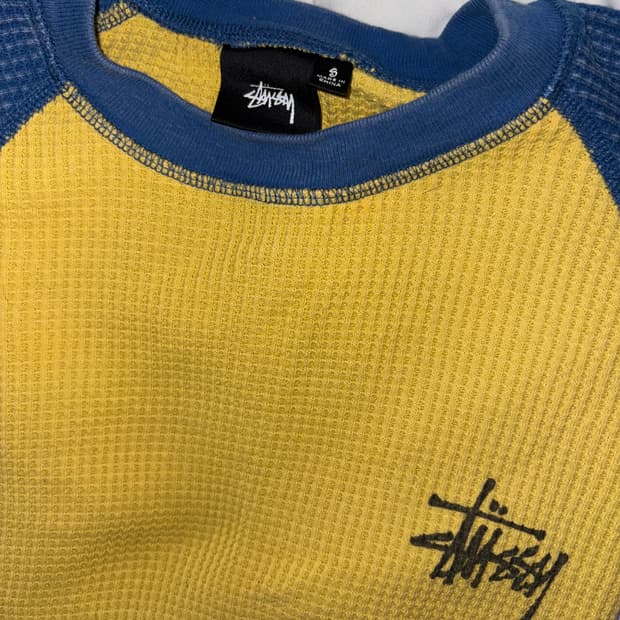 스투시 베이직 스투시 투톤 롱슬리브 티셔츠