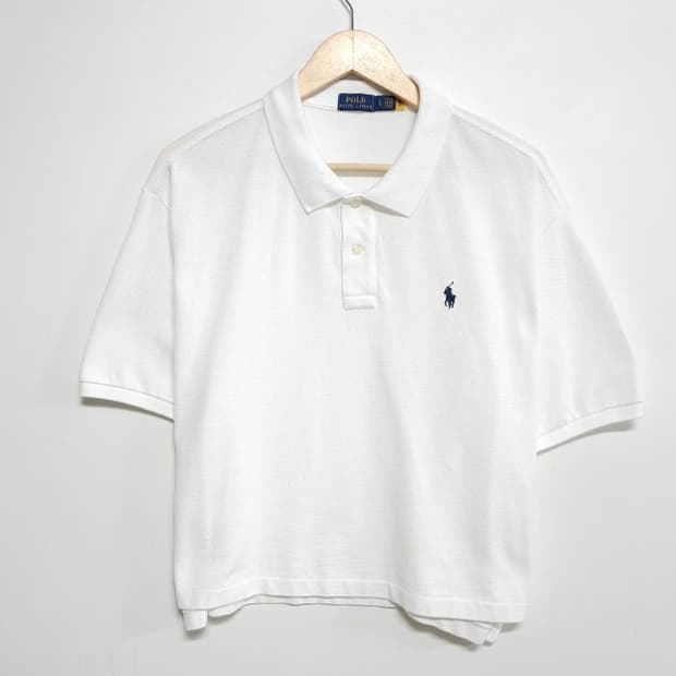 여성L)POLO 폴로 랄프로렌 숏 반팔카라티 화이트
