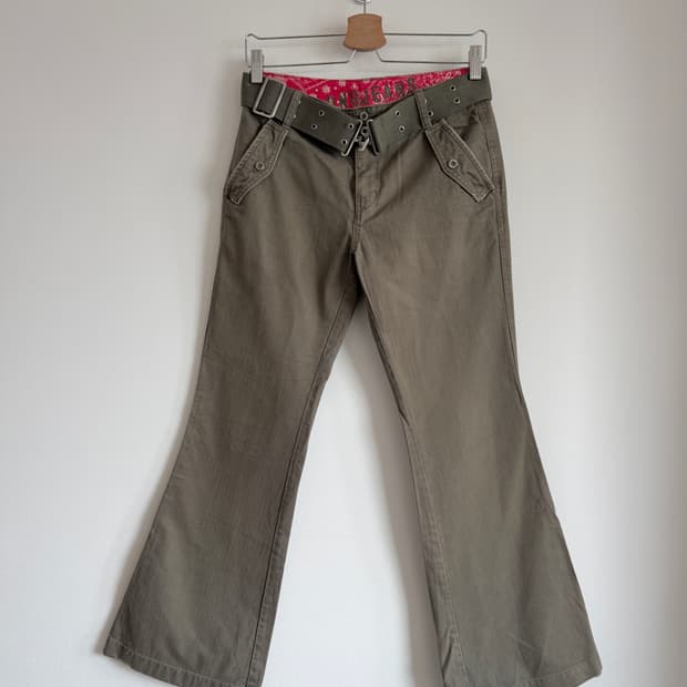 Pre owned 벨트 부츠컷 팬츠