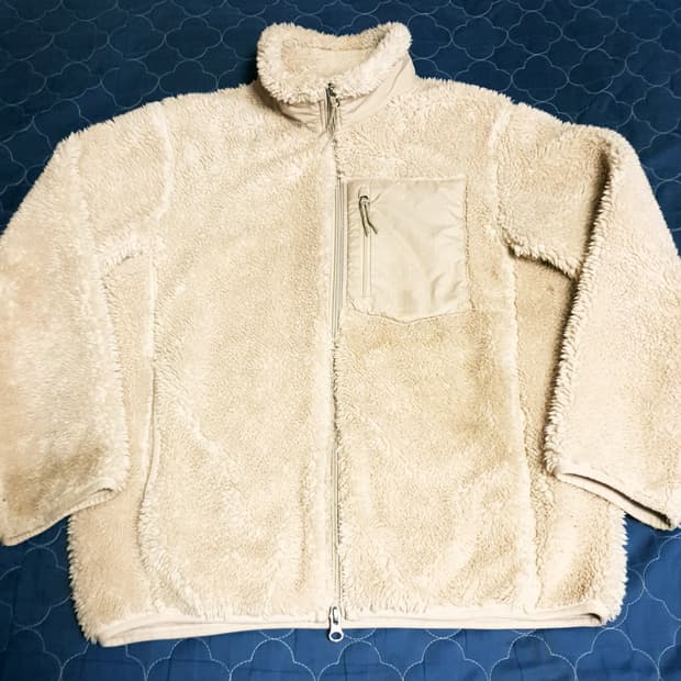 유니클로 윈드블럭 보아 플리스 자켓 아이보리 (M)