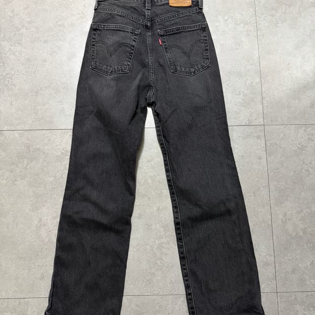 리바이스 프리미엄 부츠컷  빈티지 흑청 데님 크롭  팬츠 