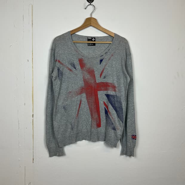 PPFM 유니언잭 그레이 니트 L