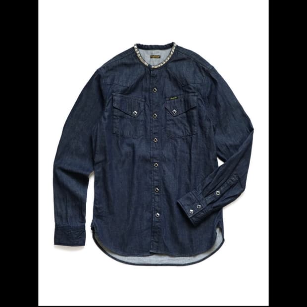 캐피탈 Kapital 80z 데님 밴드 컬러 스터드 웨스턴 셔츠