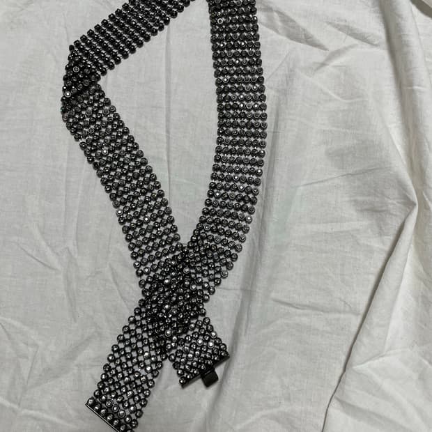 비즈 메탈 체인 벨트 /y2k