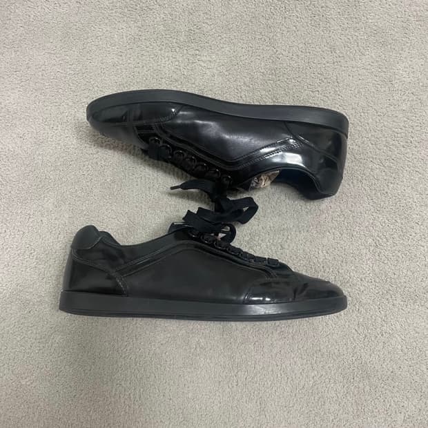 285) 프라다 스포츠 레더 스니커즈 신발 블랙