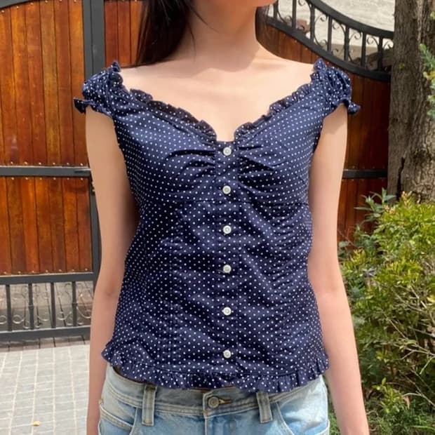 브랜디 멜빌 엘레나 도트 블라우스