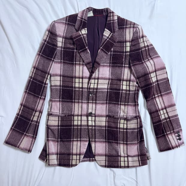 엔할리우드 체크 울 코트