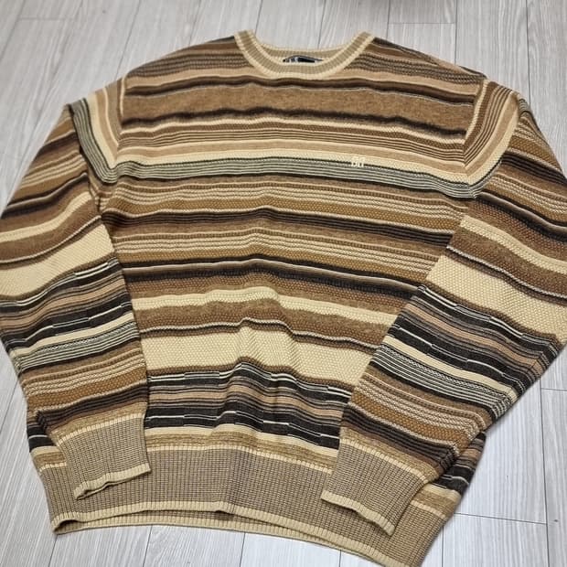 80s 닥스 빈티지 브라운톤 스트라이프 니트 스웨터(100)