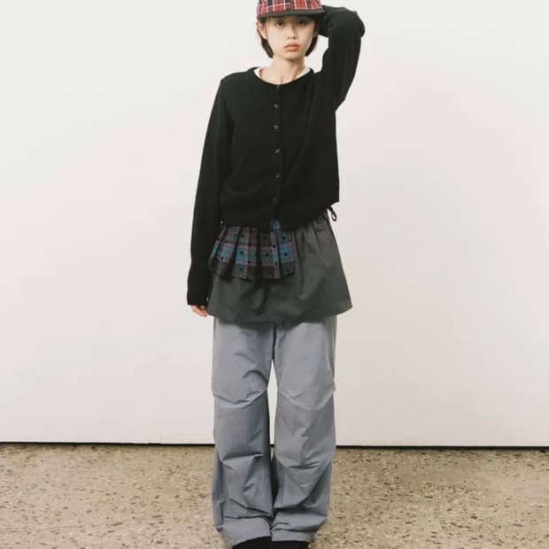 오헤시오 CHECK TWOWAY MINI SKIRT