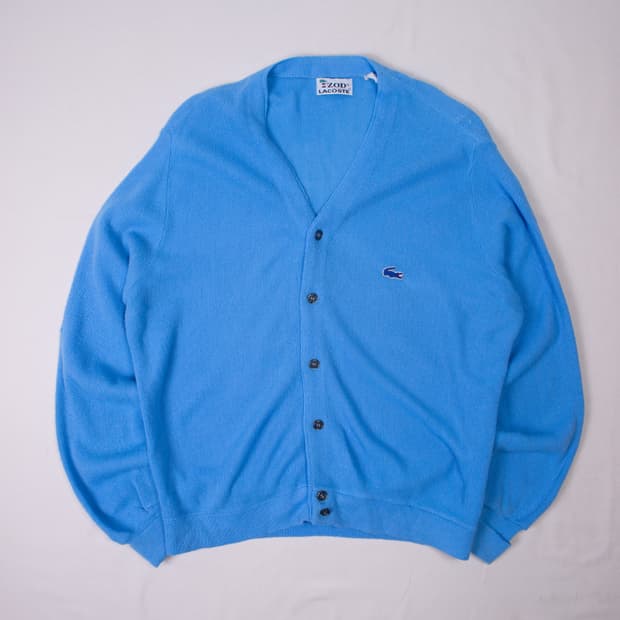70s IZOD 라코스테 아크릴 가디건 스카이블루