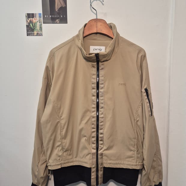 PING 골프웨어 봄버 자켓  베이지  90 
사이즈 